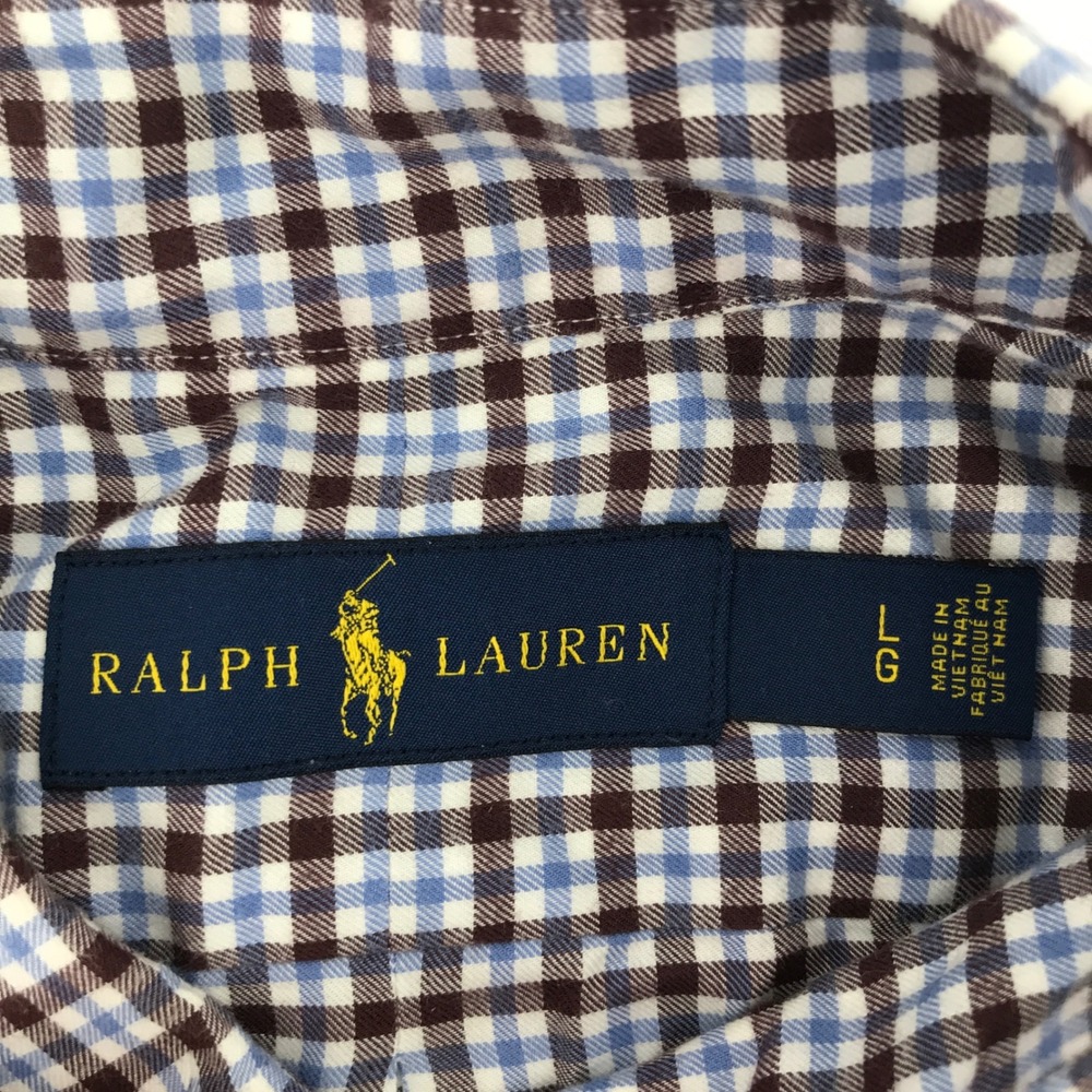 Ralph Lauren Shirt Mens Large Check Long Sleeve Button Up Casual - Picture 3 of 8